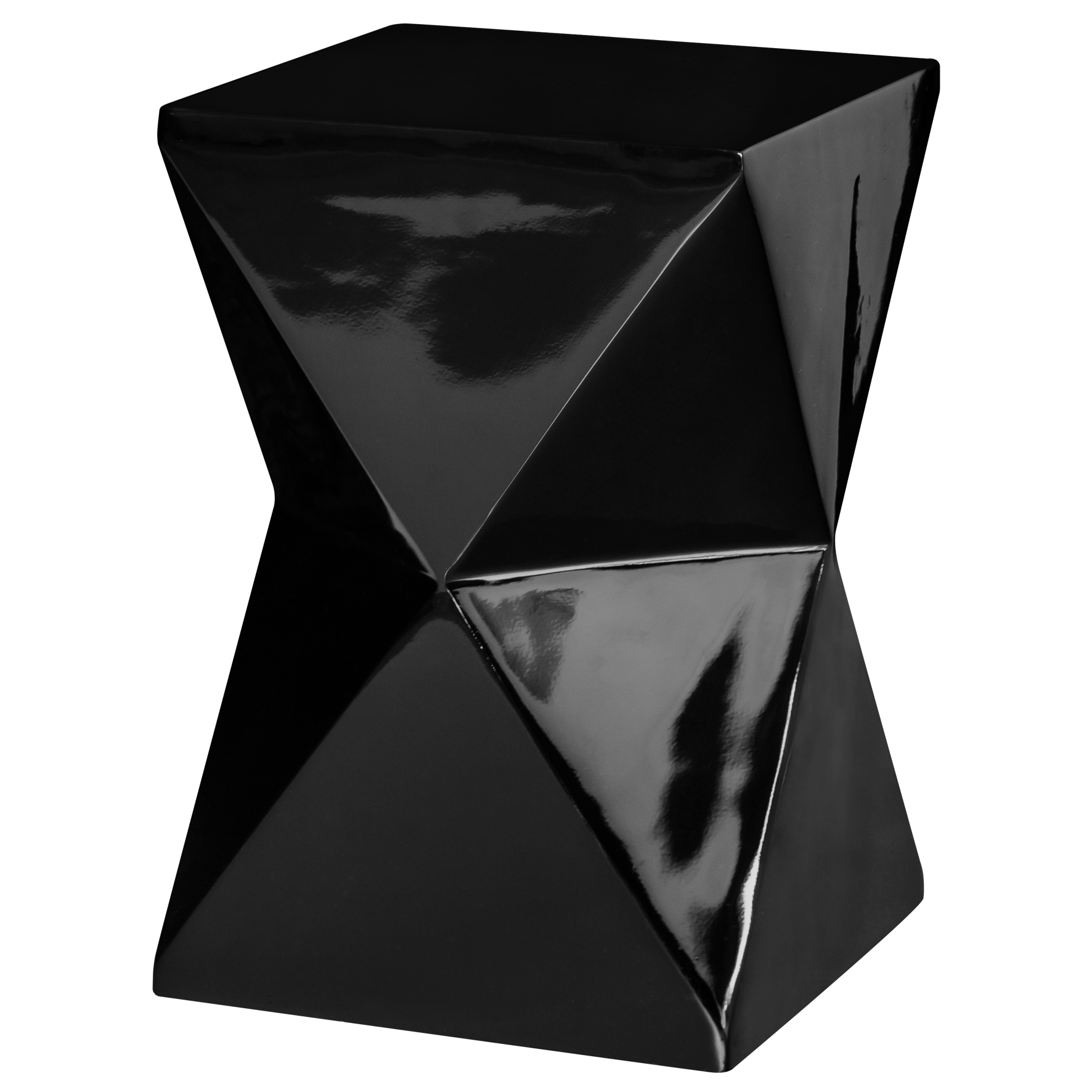 Pufe Ampulheta Preto - 0,31 x 0,31 x 0,45 altura