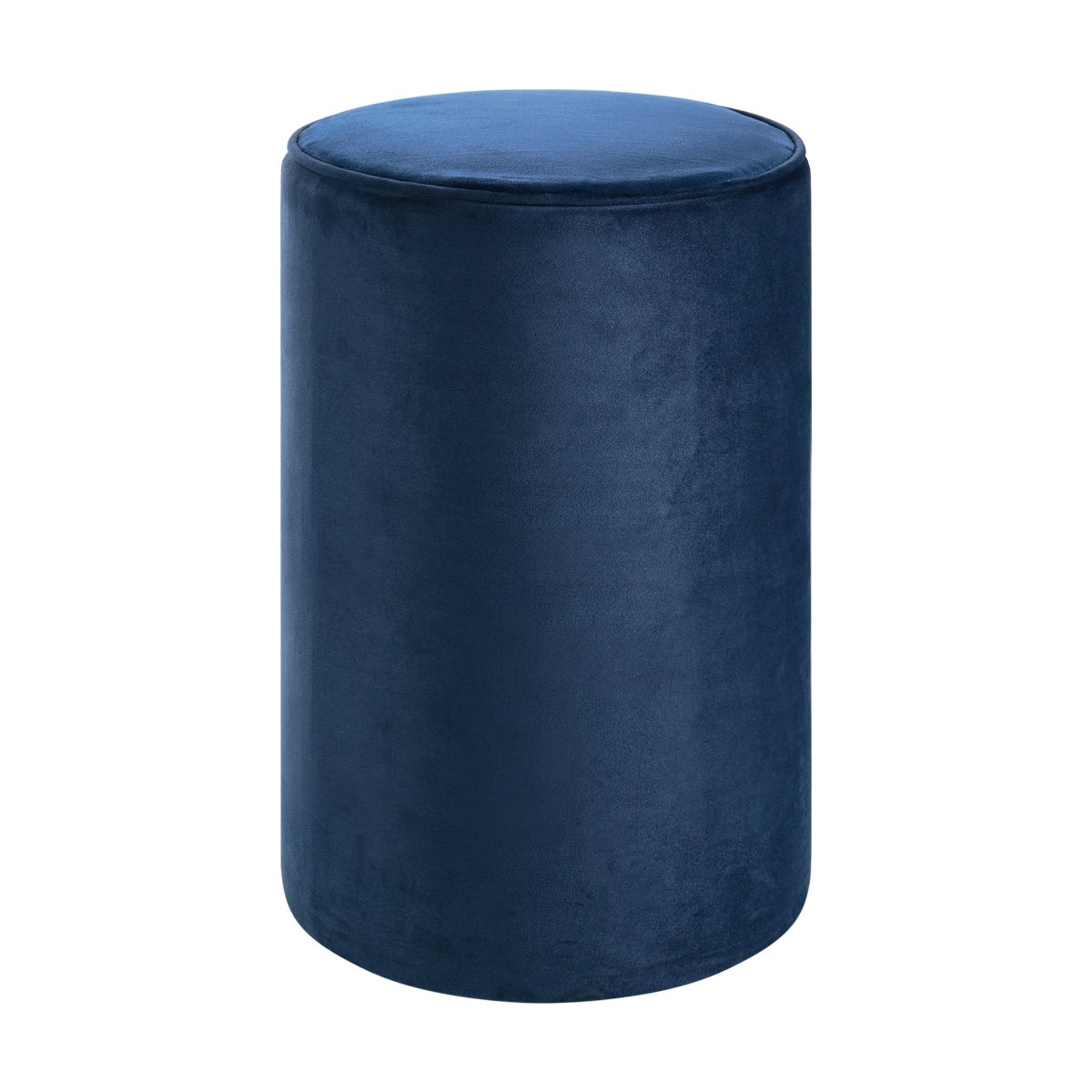 Pufe Tamborete Capa Veludo Inca Azul Marinho - 0,30m diâmetro x 0,45h