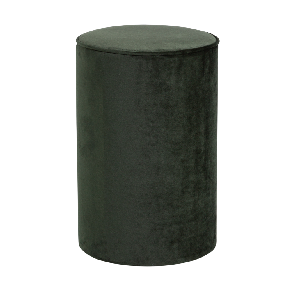 Pufe Tamborete Veludo Inca Verde - 0,30m diâmetro x 0,45h