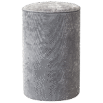 Pufe Tamborete Capa Veludo Andorra Cinza