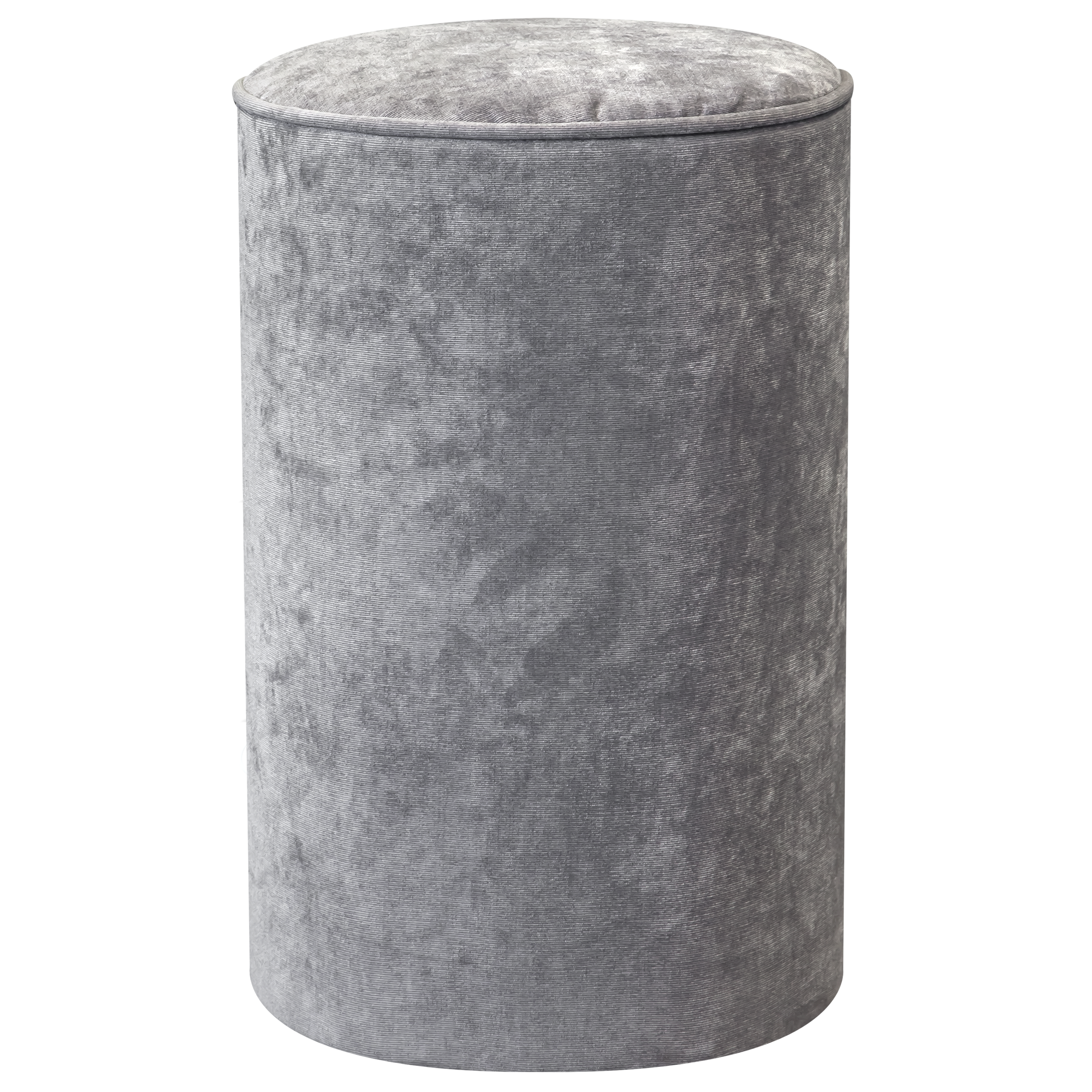 Pufe Tamborete com Capa Veludo Andorra Cinza