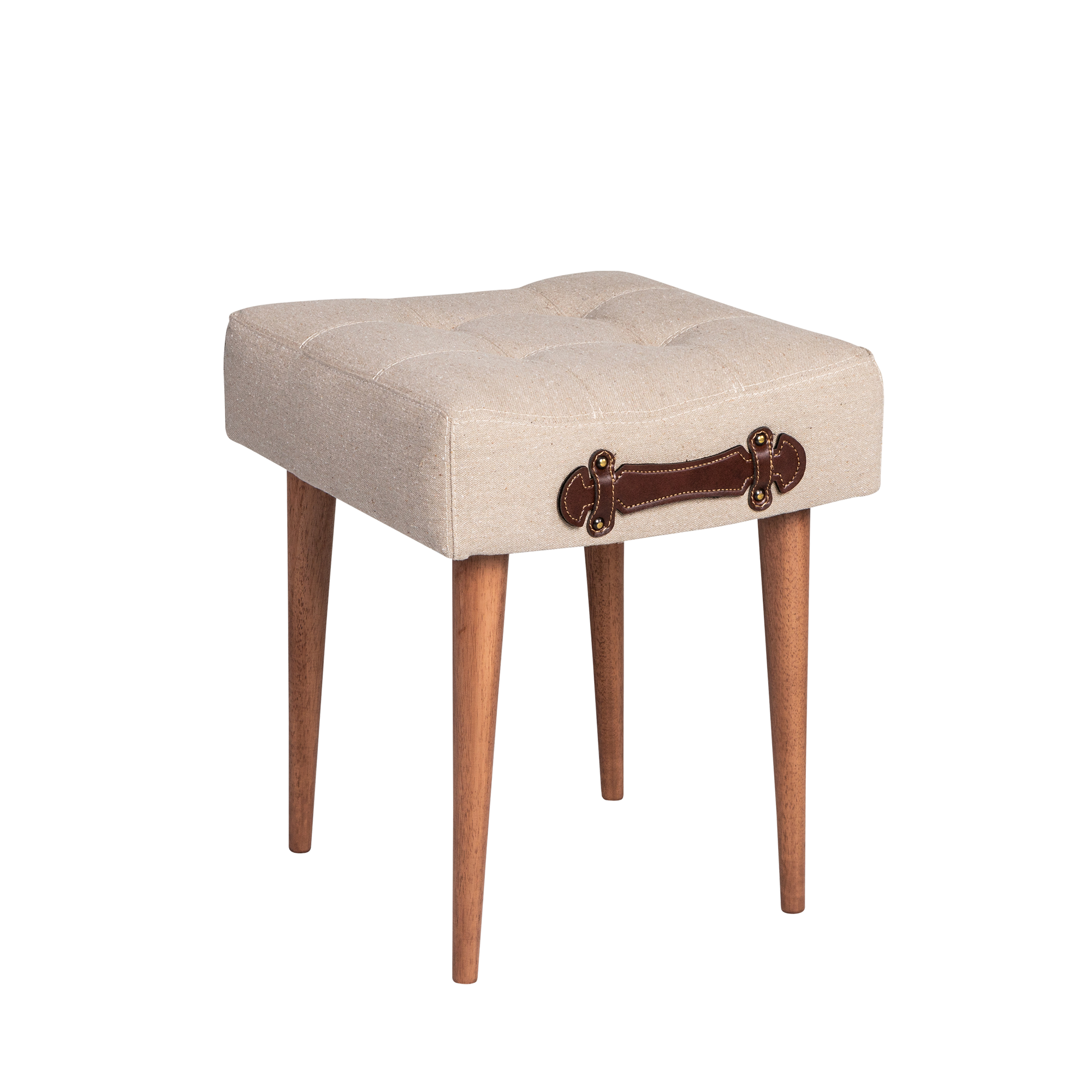 Pufe com Puxador Linho Bege - 0,39 x 0,39 x 0,43h (3)