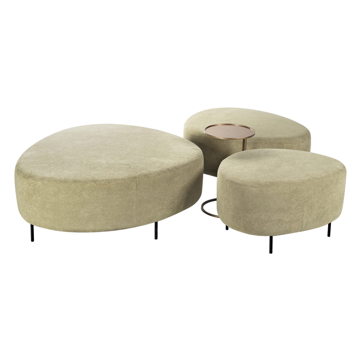 Pufes Otto Capa Bouclê Verde Oliva