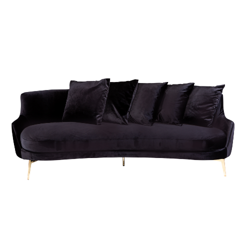 Sofá Acqua Veludo Especial Preto - 2,00 x 1,05 x 0,80h