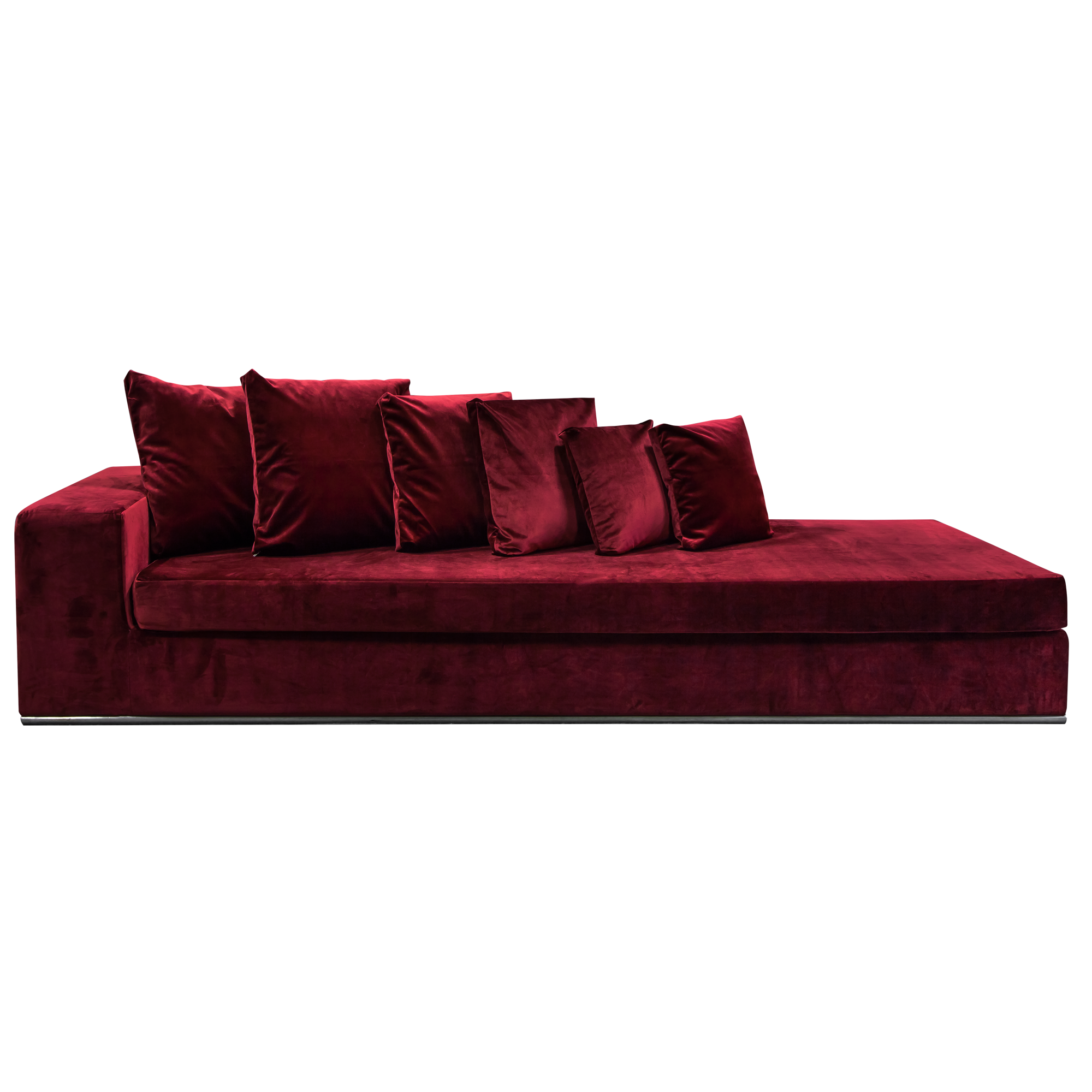 Sofá Cipriani Veludo Especial Bordô - 3,00 x 1,00 x 0,65h