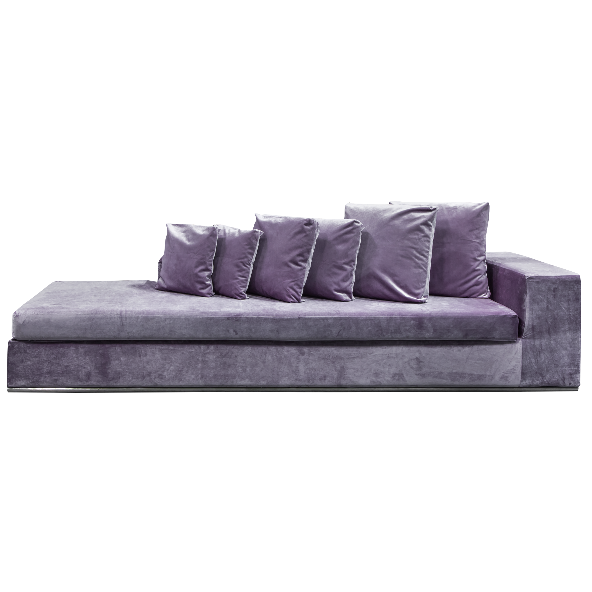 Sofá Cipriani Veludo Lilás - 3,00 x 1,00 x 0,65h