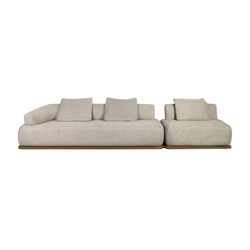 Sofá Loft Veludo Cinza - 3,80 x 1,06 x 0,75h