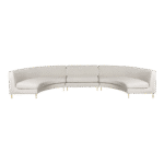 Sofá Manoela Linho Geométrico Cru (02 módulos curvos + 01 reto)