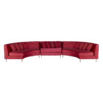 Sofá Manoela Veludo Bordô (02 módulos curvos + 01 reto)