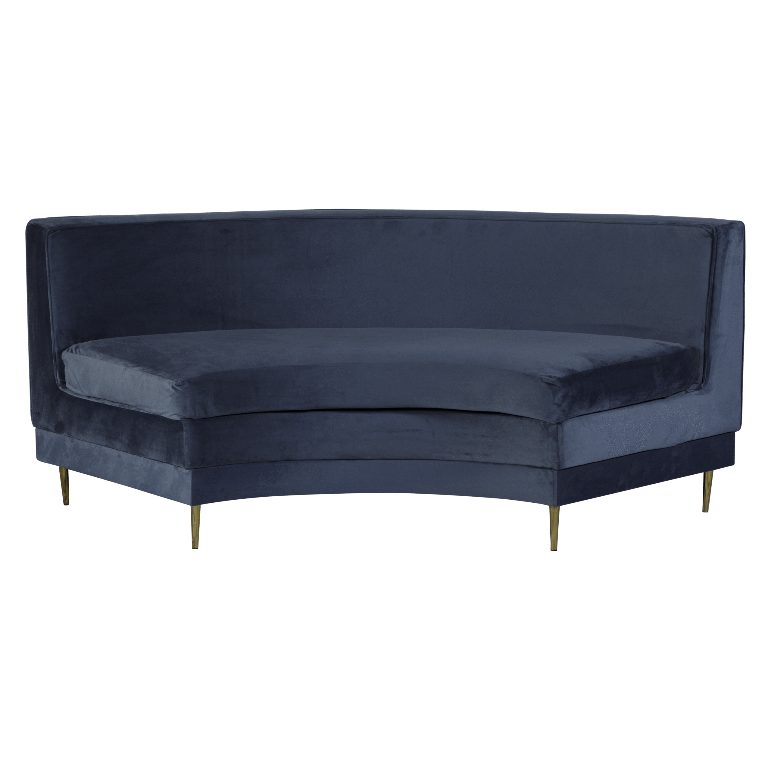 Sofá Manoela Veludo Inca Azul 06 - 4,31 x 1,56 (02 módulos curvos - 01 reto)