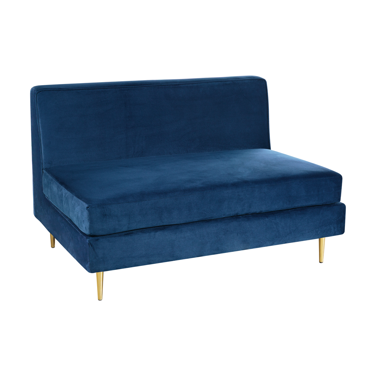 Sofá Manoela Veludo Inca Azul Marinho - 1.19l X 0.78h X 0.80p - Módulo Meio