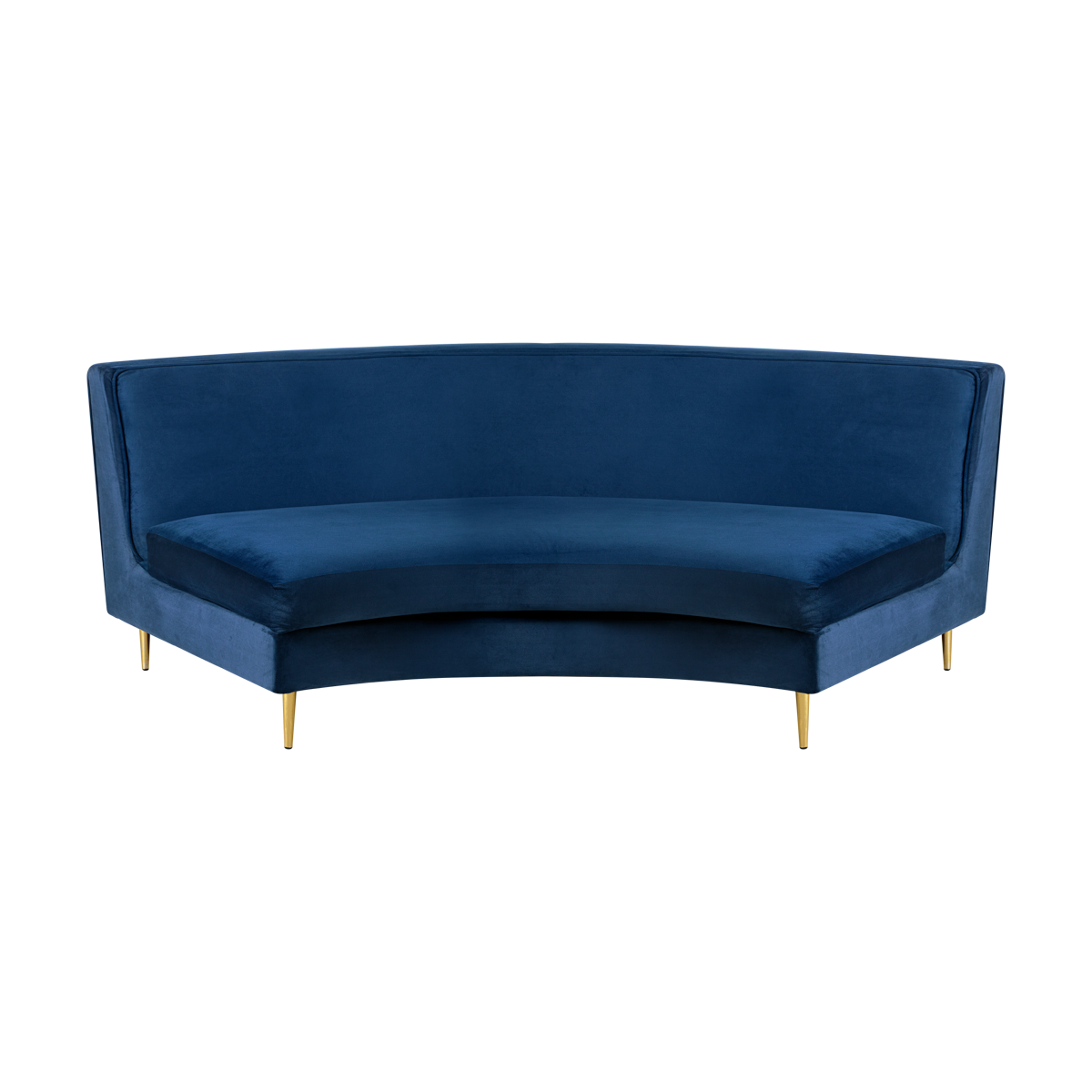 Sofá Manoela Veludo Inca Azul Marinho - 2.13l X 0.78h X 0.80p - Módulo Curvo