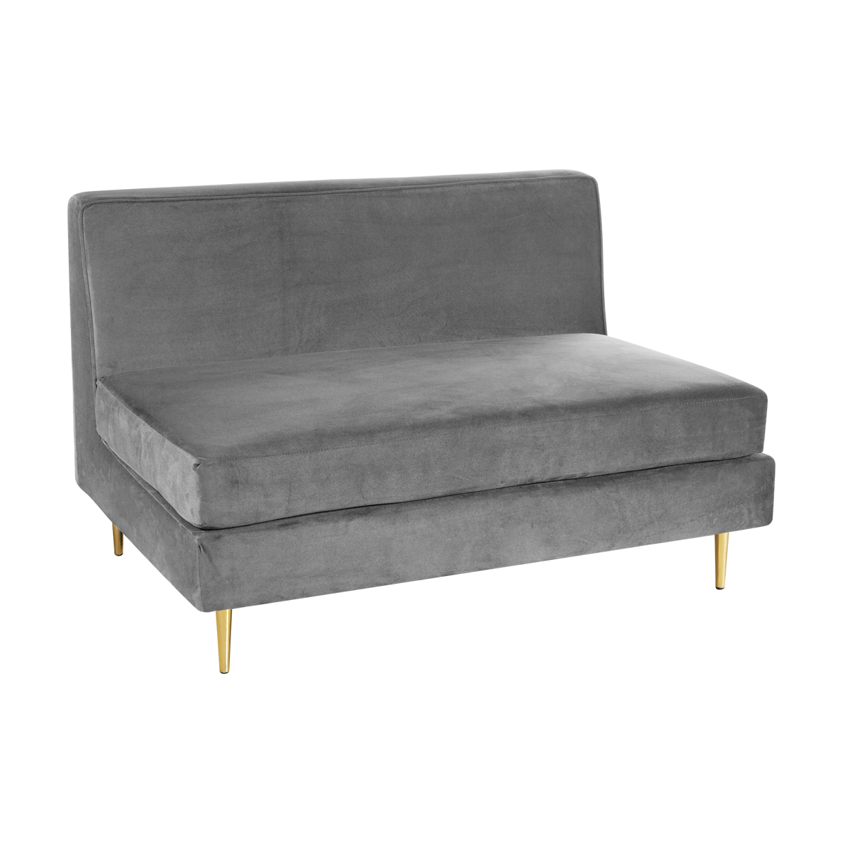 Sofá Manoela Veludo Inca Grafite - 1.19l X 0.78h X 0.80p - Módulo Meio