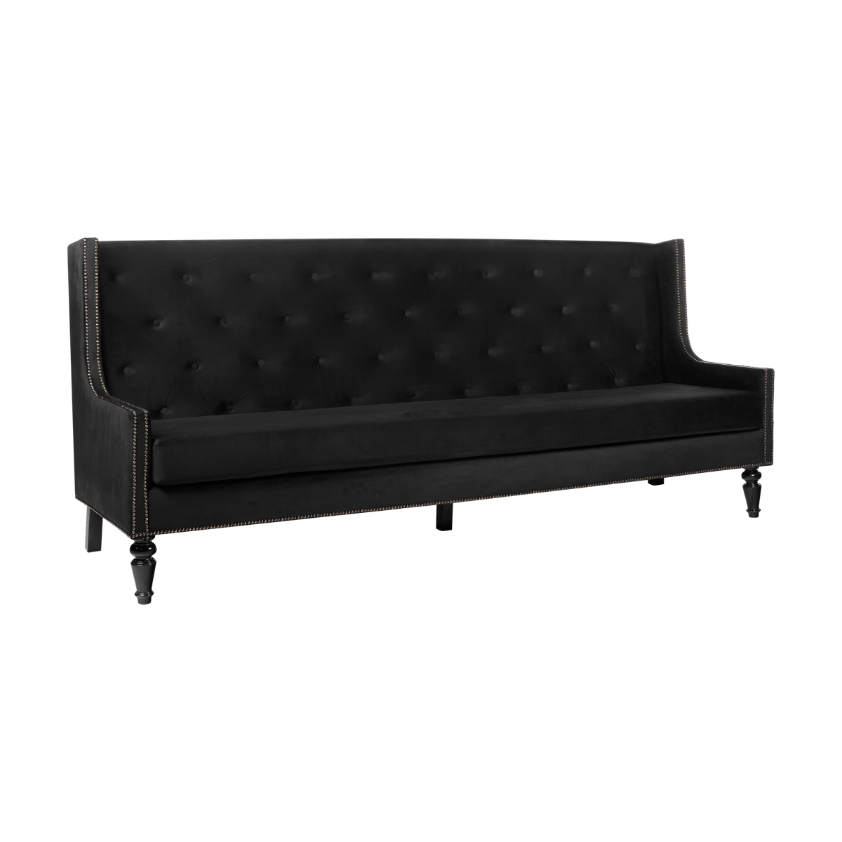 Sofá Viviane Veludo Inca Preto(a) - 2.40l X 1.00a X 0.66p (2)