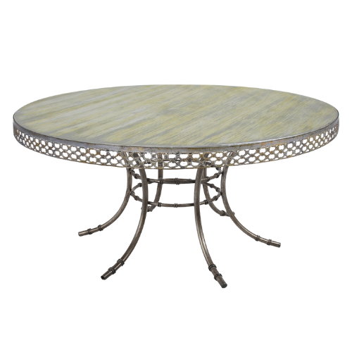 Tampo Diva Fer Forge com Base Bambu Ferro Cinza - 1,60m diâmetro x 0,75h