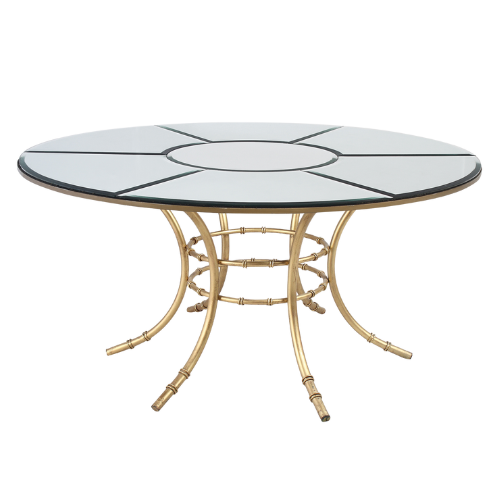 Tampo Espelho Bisotê com Base Bambu Dourada - 1,60m diâmetro x 0,75h