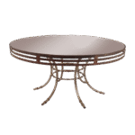 Tampo Espelho Bronze com Moldura Ferro Envelhecido e Base Bambu Ferro Cinza