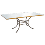 Tampo Espelho Friso Dourado com Base Bambu Ferro