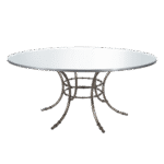 Tampo Espelho Friso Prata com Base Bambu Ferro Cinza