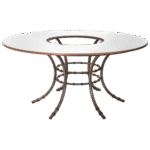 Tampo Espelho com Furo com Base Bambu Ferro Cinza