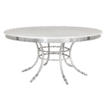 Tampo Laca Branca com Borda Espelhada e Base Bambu Branca