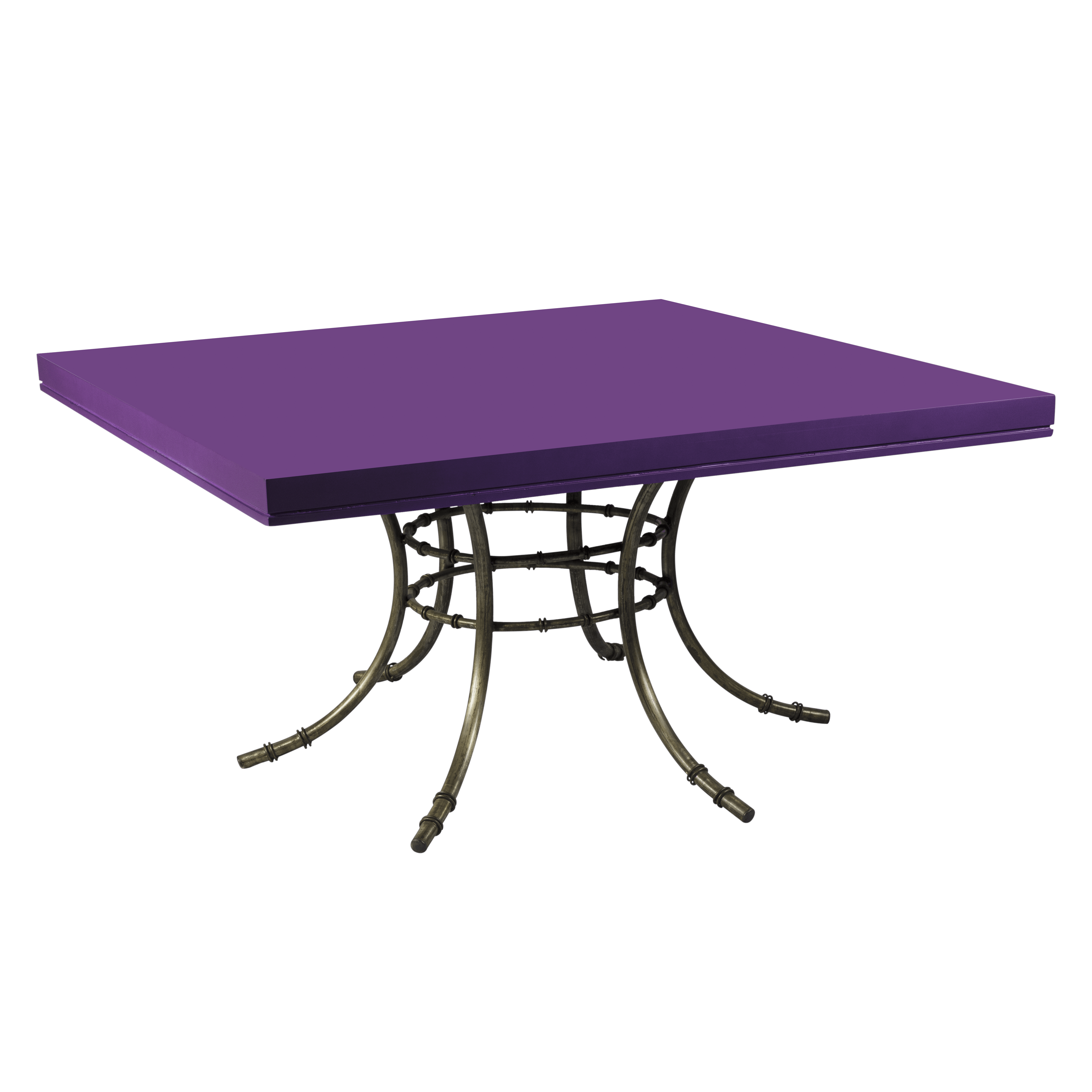 Tampo Laca Vênus com Base Bambu Ferro Cinza - 1,50 x 1,50 x 0,75h