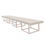 Tampo Mesa em Laca e Mármore Travertino Bege