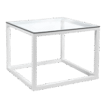 Tampo de Vidro Transparente com Base Cubo Aresta Grande