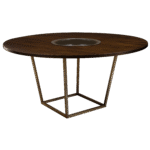 Tampo Madeira com Furo e Bacia com Base Trapézio Ferro Envelhecido