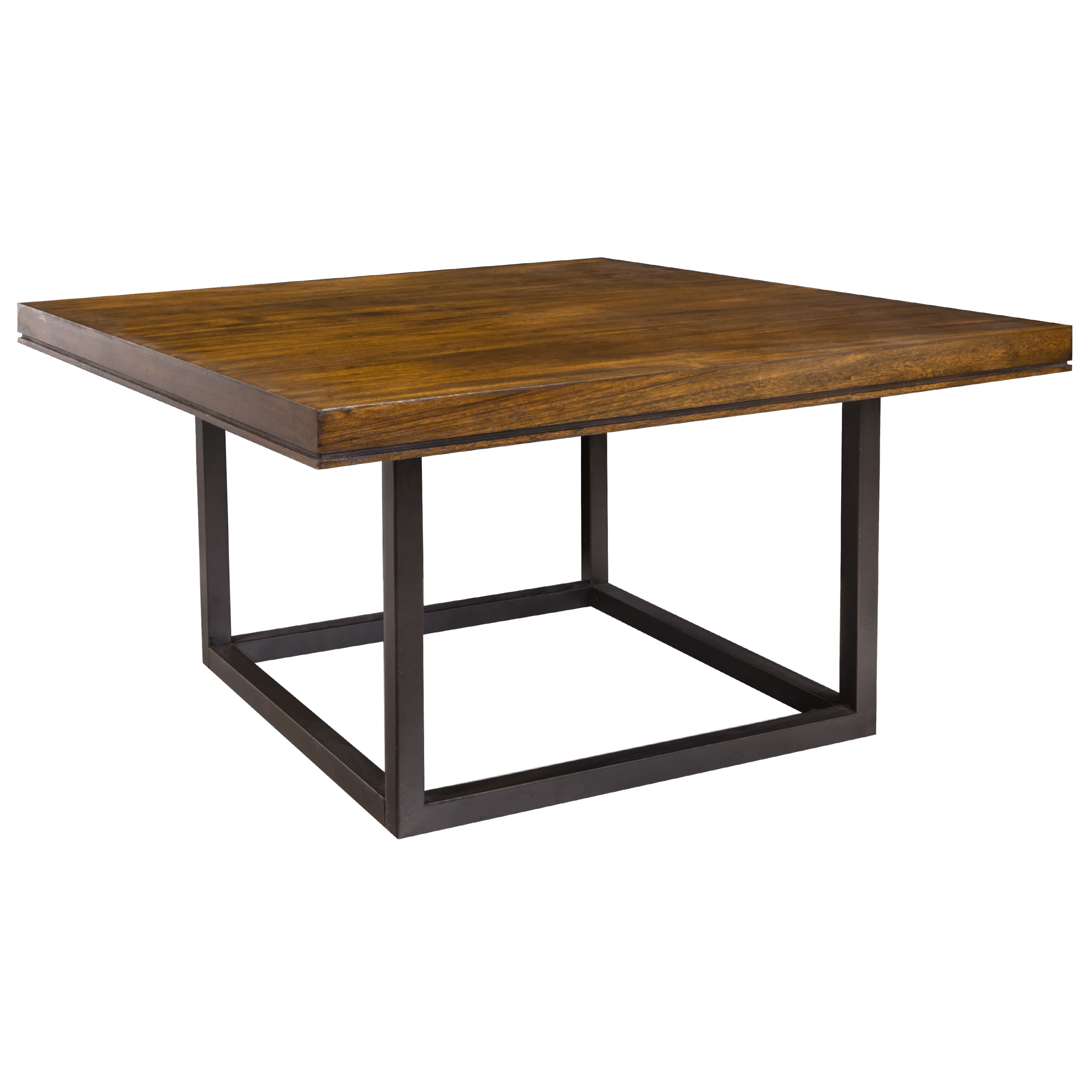 Tampo Quadrado Madeira Natural com Base Cubo Aresta - 1,50 x 1,50