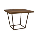 Tampo Quadrado Madeira de Demolição com Base Trapézio Ferro Envelhecido