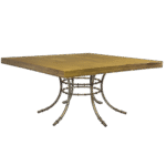 Tampo Quadrado Ouro Velho com Base Bambu Ferro Cinza