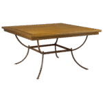 Tampo Quadrado Madeira Ripado com Base Quadrada Ferro