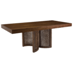 Tampo Retangular Madeira Natural com Base Bali