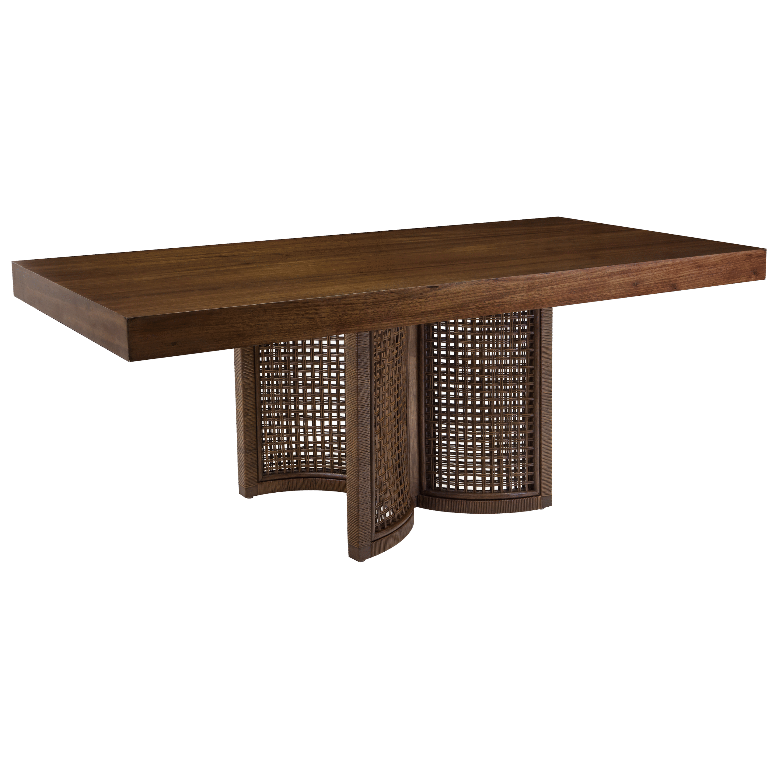 Tampo Retangular Madeira Natural com Base Bali - 2,00 x 1,00 x 0,76h