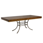 Tampo Retangular Madeira Natural com Base Bambu Ferro