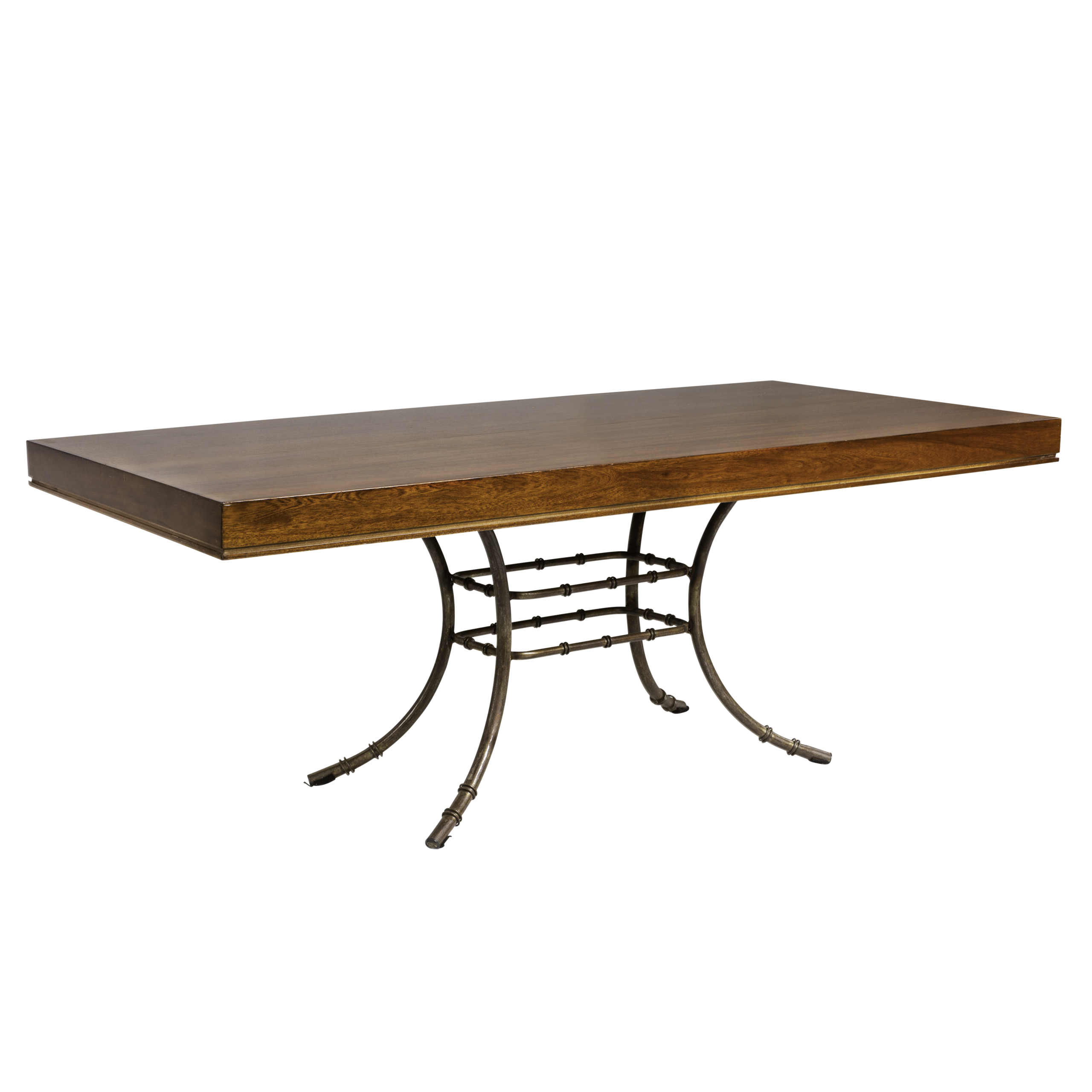 Tampo Retangular Madeira Natural com Friso e Base Bambu Retangular - 2,00 x 1,00 x 0,75