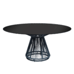 Tampo de Vidro Preto com Base Grace Cinza