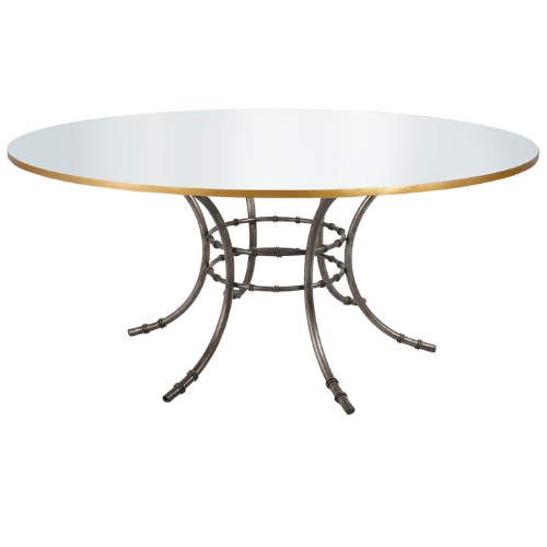 Tampo de Espelho com Friso Dourado e Base Bambu Ferro Cinza - 1,60