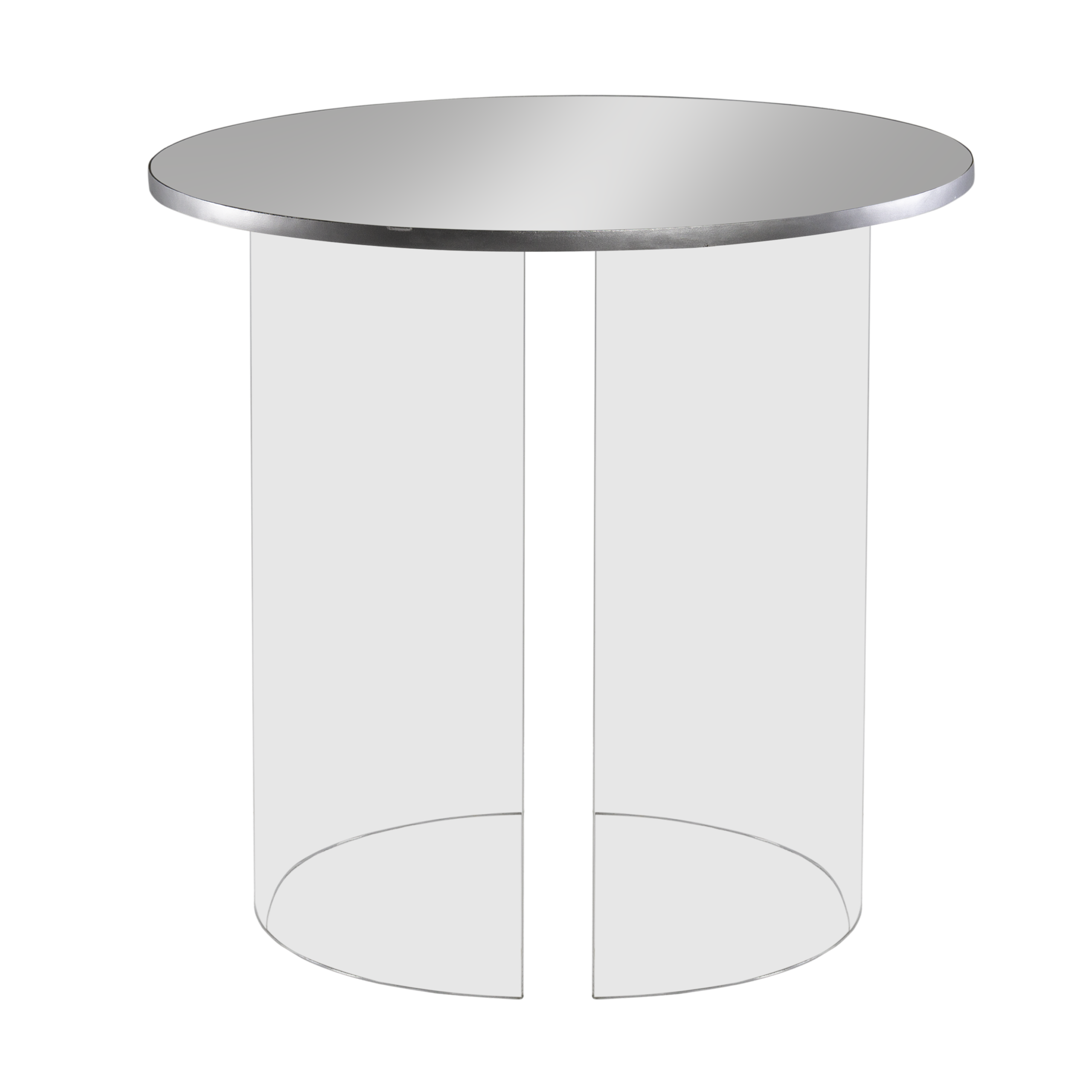Tampo de Espelho com Friso Prata com Base Curva Cristal - 0,80h