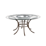 Tampo de Vidro com Furo e Bacia com Base Bambu Ferro Cinza