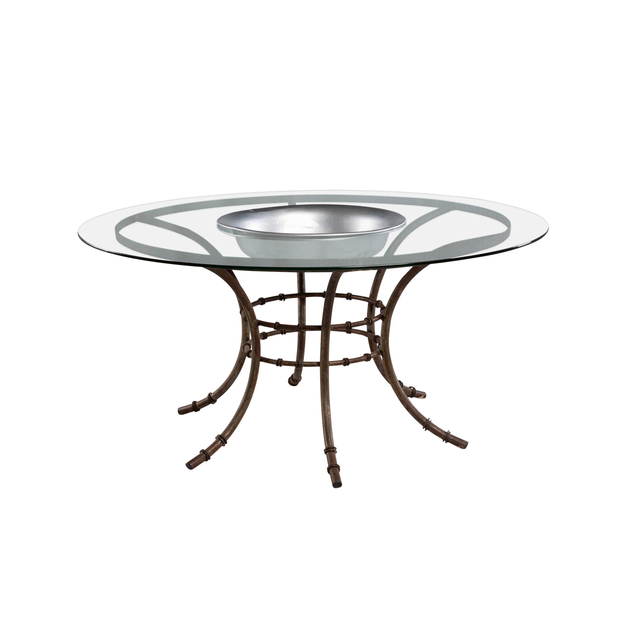 Tampo de Vidro 1,60 com Base Bambu de Ferro e Bacia