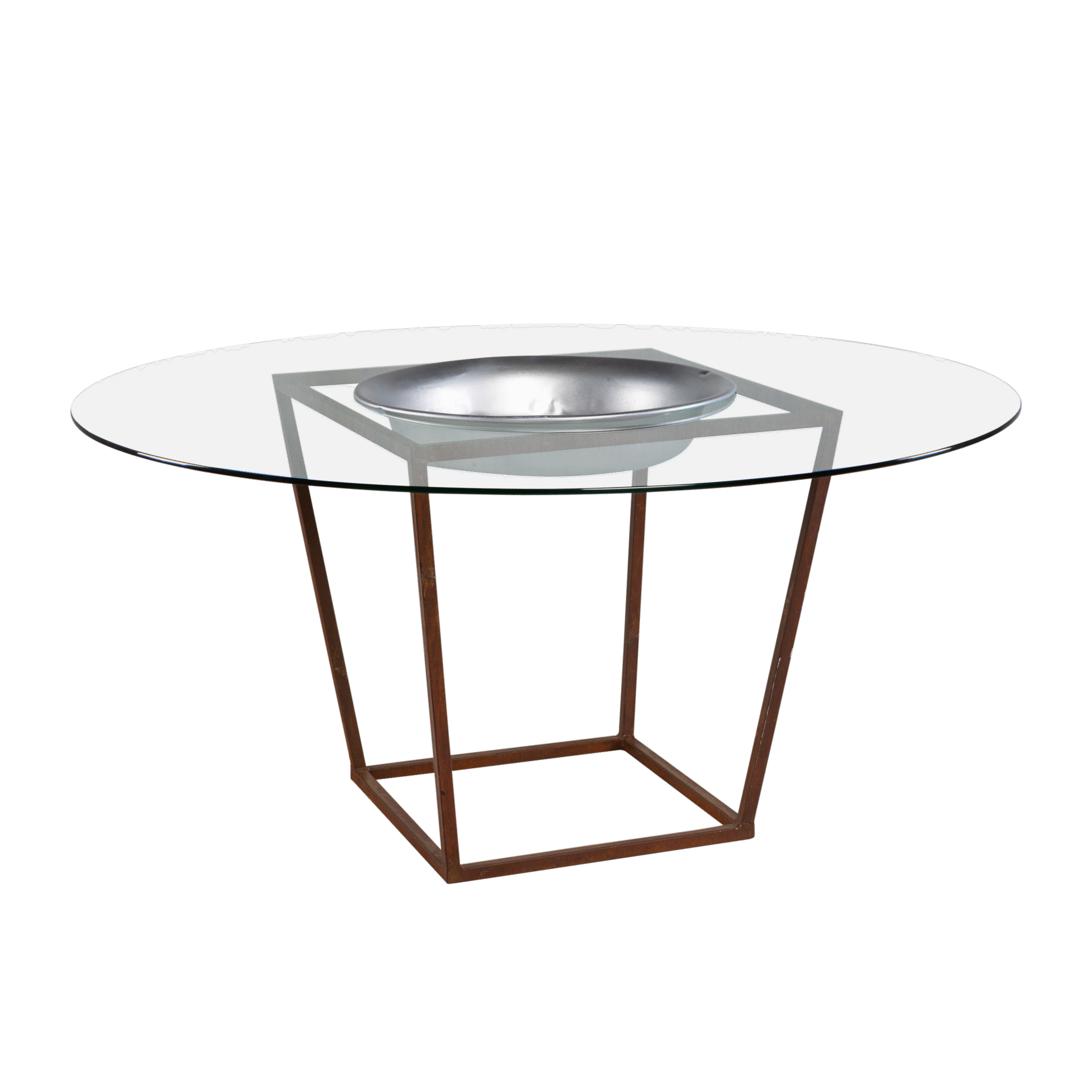 Tampo de Vidro 1,60 com Base Trapezio e Bacia