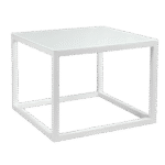 Tampo de Vidro Branco com Base Cubo Aresta Grande