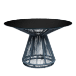 Tampo de Vidro Preto com Base Grace Cinza