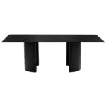 Tampo de Vidro Preto com Base Curva Preta