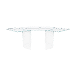 Tampo Vidro Transparente Curvo com Base Curva Cristal - 1/4 de lua