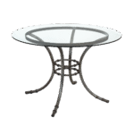 Tampo de Vidro Transparente com Base Bambu Ferro Cinza