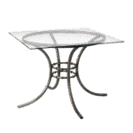 Tampo de Vidro Transparente com Base Bambu Ferro Cinza