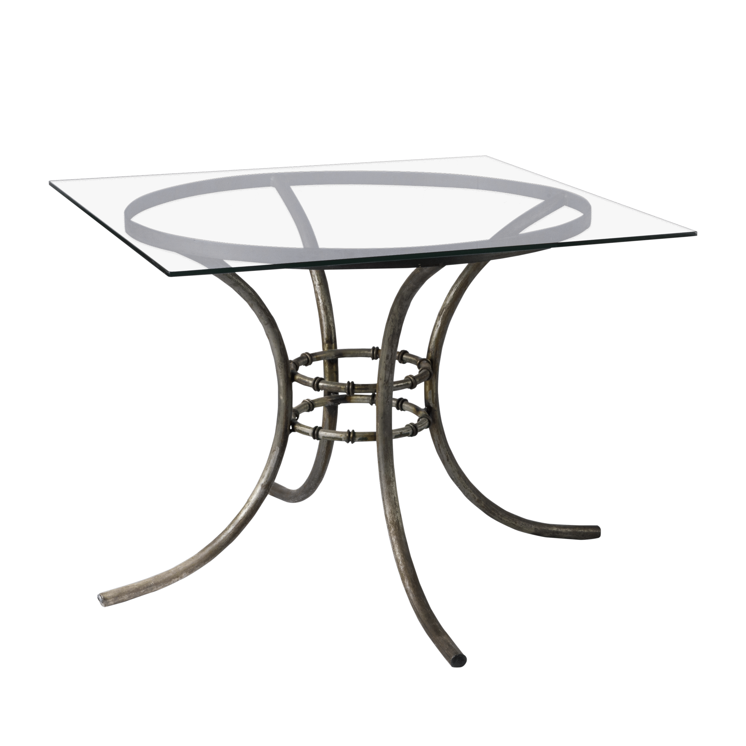 Tampo de Vidro Transparente com Base Bambu de Ferro - 1,00 x 1,00 (1)